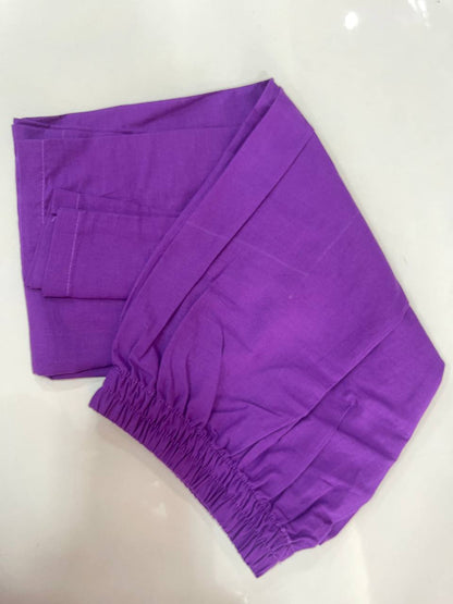 Purple shorts on a white background